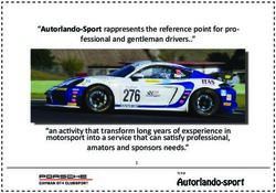 "Autorlando-Sport rappresents the reference point for pro-fessional and gentleman drivers "an activity that transform long years of ...