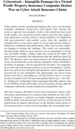 Cyberattack - Intangible Damages in a Virtual World: Property Insurance Companies Declare War on Cyber-Attack Insurance Claims