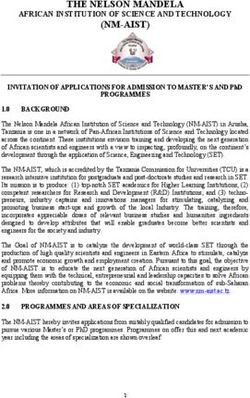 THE NELSON MANDELA AFRICAN INSTITUTION OF SCIENCE AND TECHNOLOGY