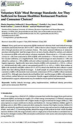 Voluntary Kids' Meal Beverage Standards: Are They Sufficient to Ensure Healthier Restaurant Practices and Consumer Choices? - MDPI
