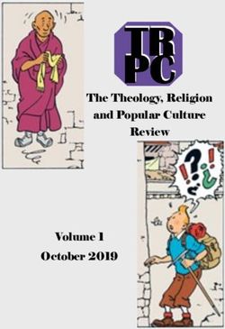The Theology, Religion and Popular Culture Review Volume 1 October 2019 - Theology, Religion and Popular ...