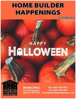 HOME BUILDER HAPPENINGS - BHHBA Office: 3121 W. Chicago St. Rapid City, SD 57702