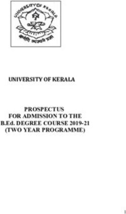 PROSPECTUS FOR ADMISSION TO THE B.Ed. DEGREE COURSE 2019-21 (TWO YEAR PROGRAMME) - UNIVERSITY OF KERALA