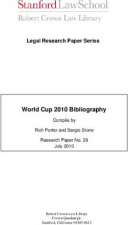 World Cup 2010 Bibliography - Legal Research Paper Series Compile by Rich Porter and Sergio Stone