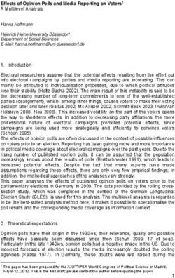Effects of Opinion Polls and Media Reporting on Voters1