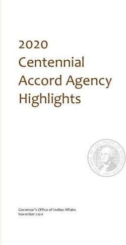 2020 Centennial Accord Agency Highlights - Governor's Office of Indian Affairs November 2020 - Governor's Office ...