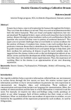 Oneiric Cinema Creating a Collective Dream - EUSER Journals