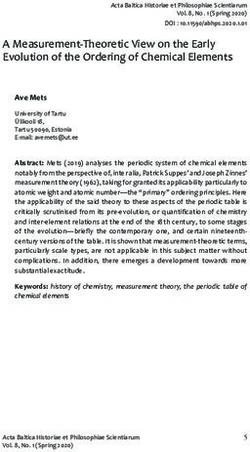 A Measurement-Theoretic View on the Early Evolution of the Ordering of Chemical Elements