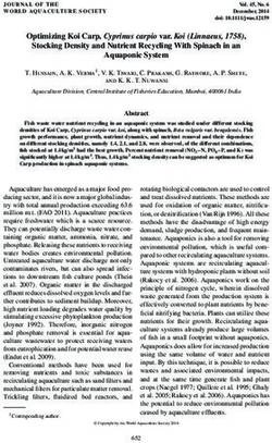 Optimizing Koi Carp, Cyprinus carpio var. Koi (Linnaeus, 1758), Stocking Density and Nutrient Recycling With Spinach in an Aquaponic System ...