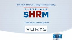 2020 COVID-19 Virtual Learning Series Presented By: Thank You To Our Event Sponsor
