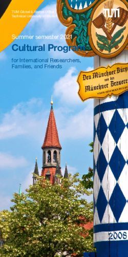 Cultural Program Summer semester 2021 - TUM Global ...