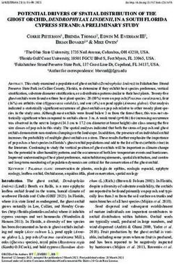 POTENTIAL DRIVERS OF SPATIAL DISTRIBUTION OF THE GHOST ORCHID, DENDROPHYLAX LINDENII, IN A SOUTH FLORIDA CYPRESS STRAND: A PRELIMINARY STUDY