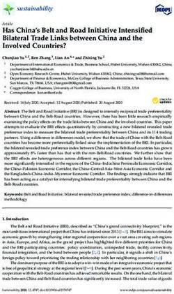 Has China's Belt and Road Initiative Intensified Bilateral Trade Links between China and the Involved Countries? - MDPI