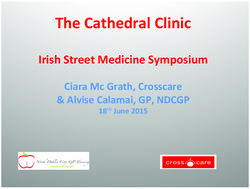 The Cathedral Clinic Irish Street Medicine Symposium - Ciara Mc Grath, Crosscare & Alvise Calamai, GP, NDCGP