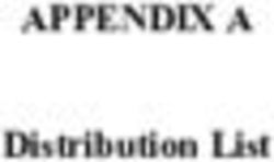 APPENDIX A Distribution List - Federal Energy ...