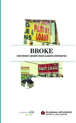 BROKE HOW PAYDAY LENDERS CRUSH ALABAMA COMMUNITIES - Alabama Appleseed