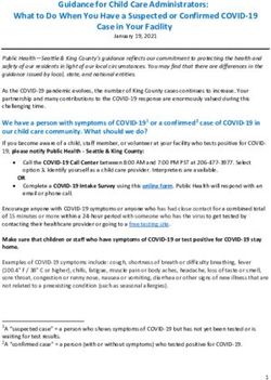 Guidance for Child Care Administrators: What to Do When You Have a Suspected or Confirmed COVID-19 Case in Your Facility - King County