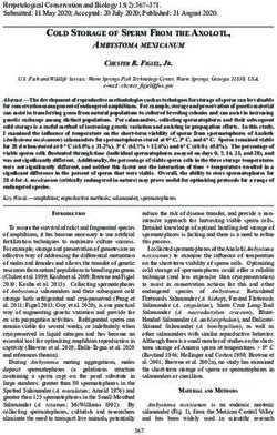 Cold Storage of Sperm from the axolotl, AmbystomA mexicAnum