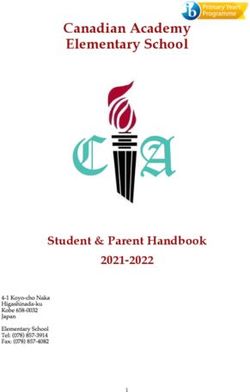 Canadian Academy Elementary School - Student & Parent Handbook 2021-2022