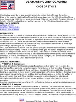 USA/MASS HOCKEY COACHING - CODE OF ETHICS