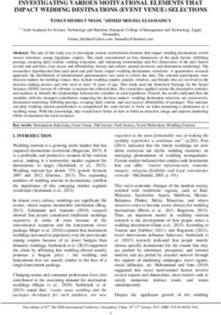 INVESTIGATING VARIOUS MOTIVATIONAL ELEMENTS THAT IMPACT WEDDING DESTINATIONS (EVENT VENUE) SELECTIONS