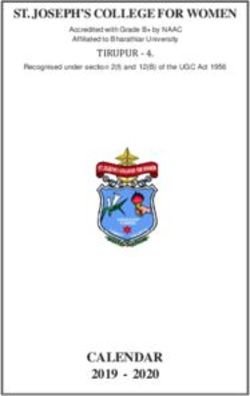 TIRUPUR - ST.JOSEPH'S COLLEGE FOR WOMEN - CALENDAR 2019 2020 - St.Joseph's College for Women