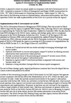 National Aeronautics and Space Administration (NASA) Agency E-Government Act Implementation Update October 20, 2006
