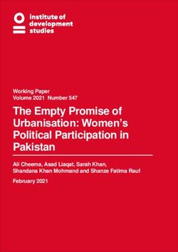 The Empty Promise of Urbanisation: Women's Political Participation in Pakistan - Working Paper Volume 2021 Number 547 Ali Cheema, Asad Liaqat ...