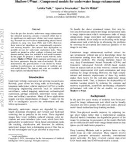 Shallow-UWnet : Compressed models for underwater image enhancement