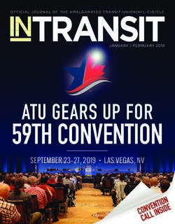 59TH CONVENTION ATU GEARS UP FOR - SEPTEMBER 23-27, 2019 LAS VEGAS, NV - Amalgamated Transit Union