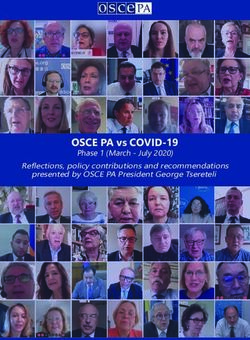 OSCE PA vs COVID-19 Phase 1 (March - July 2020) Reflections, policy contributions and recommendations - OSCE Parliamentary Assembly