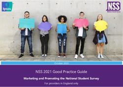 NSS 2021 Good Practice Guide - Marketing and Promoting the National Student Survey Setting up and Preparing for the National Student Survey - UCL