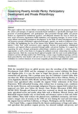 Governing Poverty Amidst Plenty: Participatory Development and Private Philanthropy