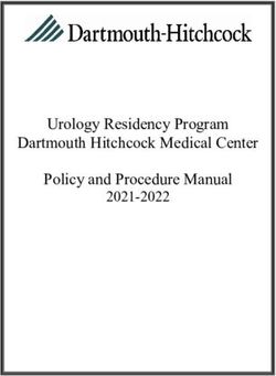 Urology Residency Program Dartmouth Hitchcock Medical Center Policy and Procedure Manual 2021-2022