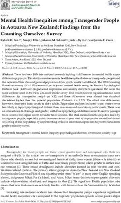 Mental Health Inequities among Transgender People in Aotearoa New Zealand: Findings from the Counting Ourselves Survey - MDPI