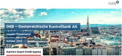 OKB - OESTERREICHISCHE KONTROLLBANK AG - INVESTOR PRESENTATION OCTOBER 2019 AUSTRIA'S EXPORT CREDIT AGENCY - OEKB