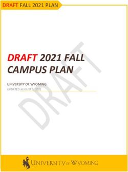 DRAFT 2021 FALL CAMPUS PLAN - DRAFT FALL 2021 PLAN - UNIVERSITY OF WYOMING UPDATED AUGUST 5, 2021