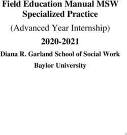 Field Education Manual MSW Specialized Practice - (Advanced Year Internship) 2020-2021