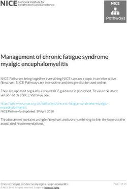 Management of chronic fatigue syndrome yalgic encephalomyyelitis elitis - NICE Pathways