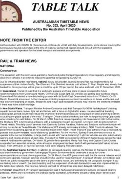 TABLE TALK - Australian Timetable ...