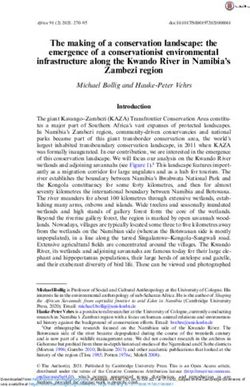 The making of a conservation landscape: the emergence of a conservationist environmental infrastructure along the Kwando River in Namibia's ...