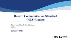 Hazard Communication Standard (HCS) Update - January, 2021 OSHA Directorate of Standards and Guidance
