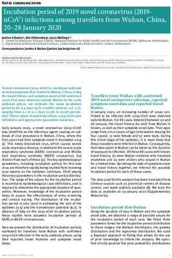 INCUBATION PERIOD OF 2019 NOVEL CORONAVIRUS (2019- NCOV) INFECTIONS AMONG TRAVELLERS FROM WUHAN, CHINA, 20-28 JANUARY 2020