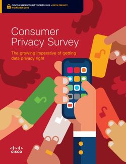 Consumer Privacy Survey - The growing imperative of getting data privacy right CISCO CYBERSECURITY SERIES 2019 DATA PRIVACY NOVEMBER 2019 ...
