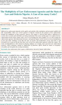 The Multiplicity of Law Enforcement Agencies and the State of Law and Orderin Nigeria: A Case of too many Cooks?