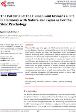The Potential of the Human Soul towards a Life in Harmony with Nature and Logos as Per the Stoic Psychology