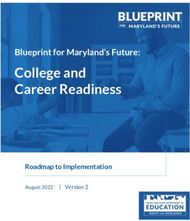 College and Career Readiness - Blueprint for Maryland's Future: Roadmap ...