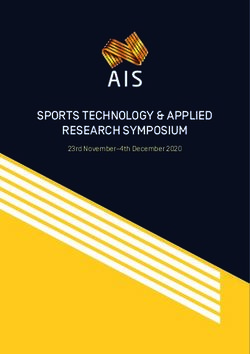 SPORTS TECHNOLOGY & APPLIED RESEARCH SYMPOSIUM - 23rd November-4th December 2020 - Australian Institute of Sport