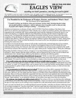 Eagle's view standing on God's promises...moving forward in faith! - Evangelical Christian Academy