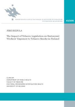 JERE REIJULA The Impact of Tobacco Legislation on Restaurant Workers' Exposure to Tobacco Smoke in Finland
